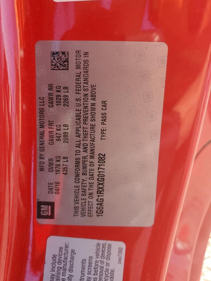 2016 Cadillac Ats VIN: 1G6AG1RXXG0171082 Lot: 90971775