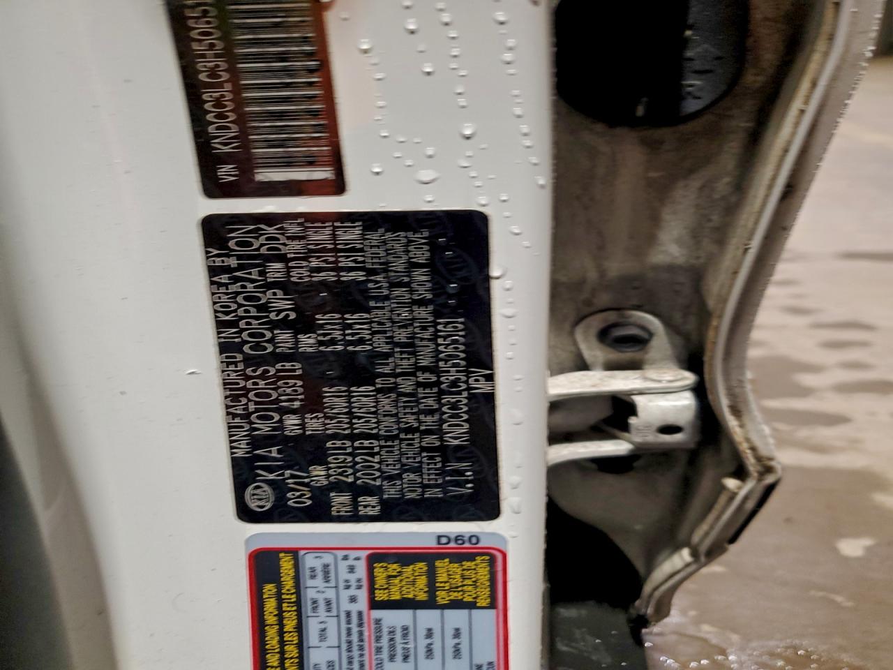 2017 Kia Niro Ex VIN: KNDCC3LC3H5065161 Lot: 94414315