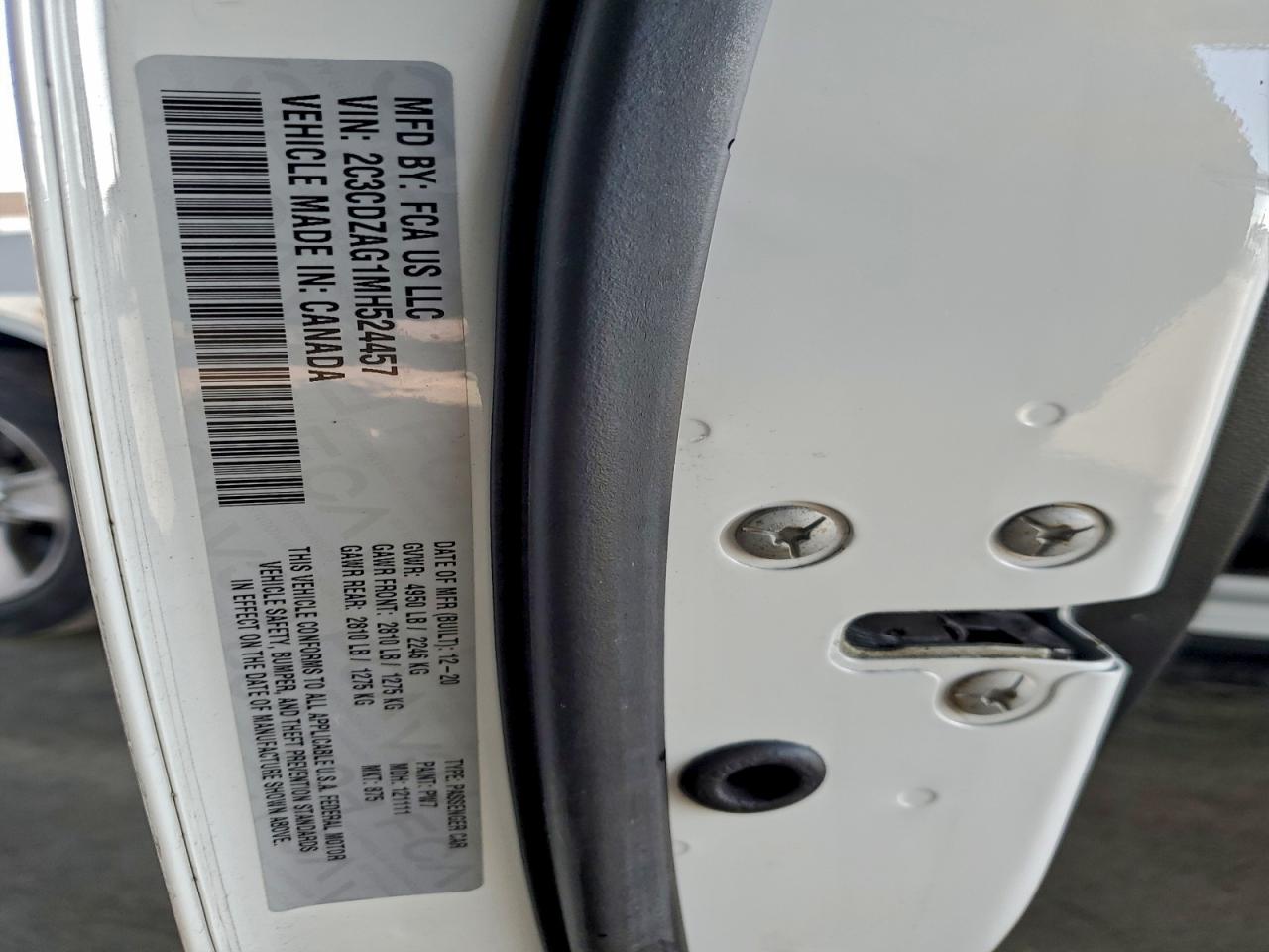 2021 Dodge Challenger Sxt VIN: 2C3CDZAG1MH524457 Lot: 94485025