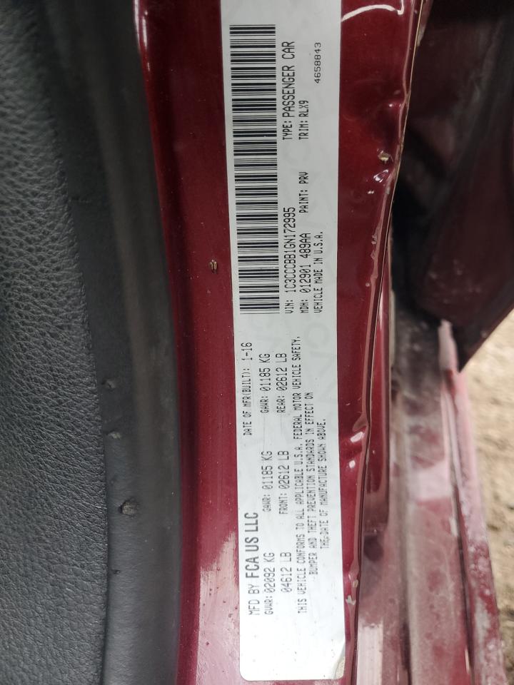 2016 Chrysler 200 S VIN: 1C3CCCBB1GN172995 Lot: 91265705