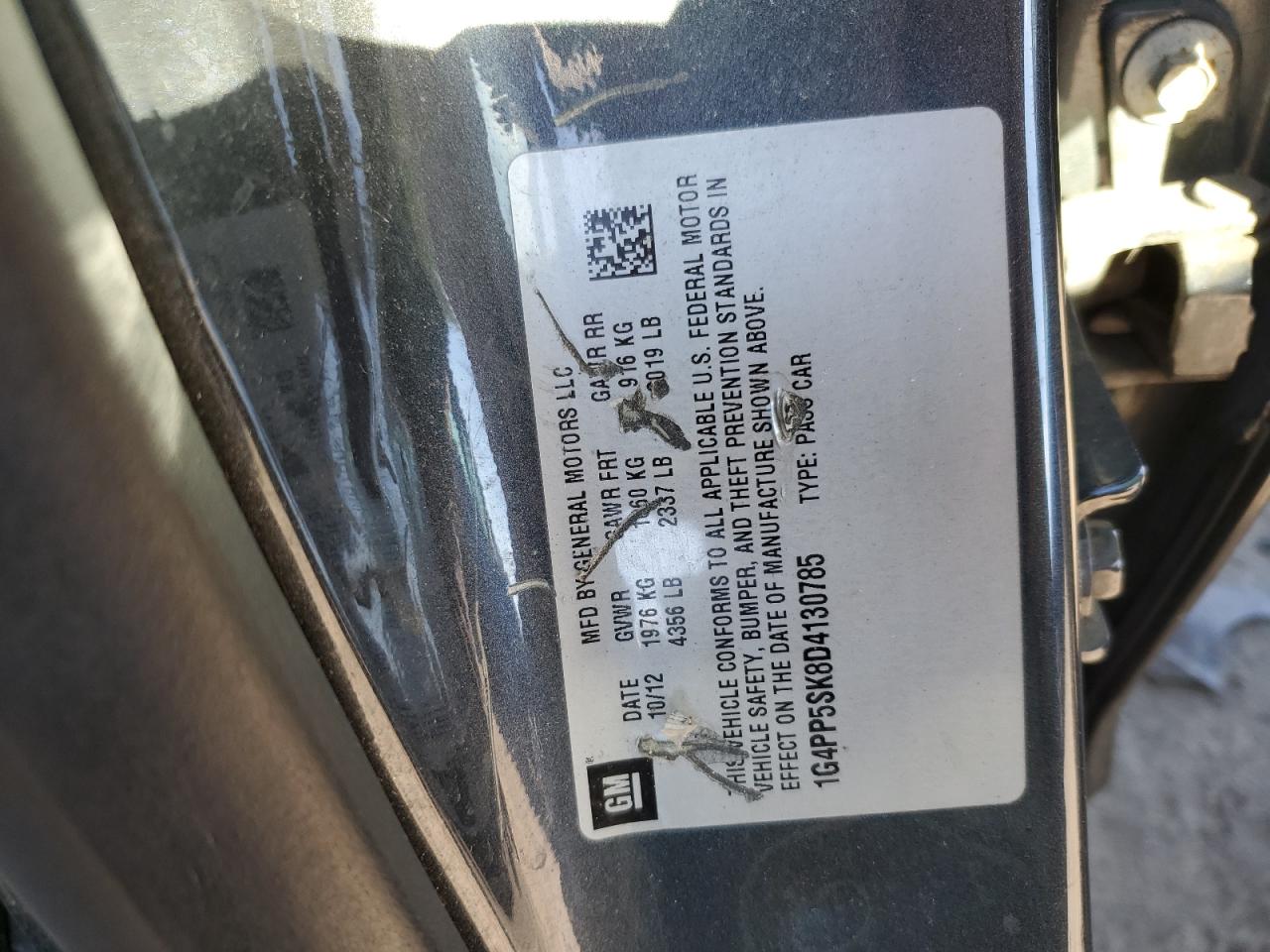 2013 Buick Verano VIN: 1G4PP5SK8D4130785 Lot: 89727775