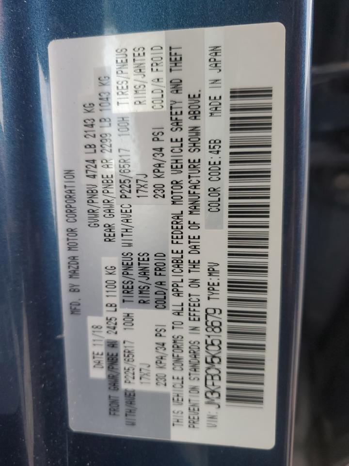 2019 Mazda Cx-5 Touring VIN: JM3KFBCM5K0518679 Lot: 92502505