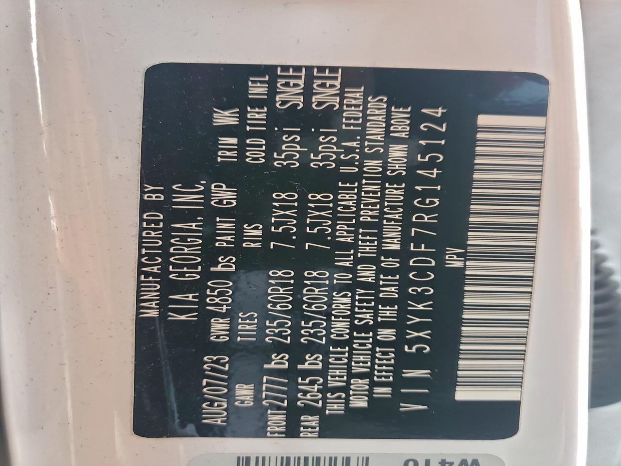 2024 Kia Sportage Ex VIN: 5XYK3CDF7RG145124 Lot: 93403935