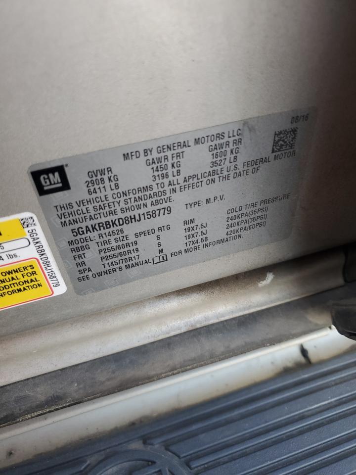 2017 Buick Enclave VIN: 5GAKRBKD8HJ158779 Lot: 93104815