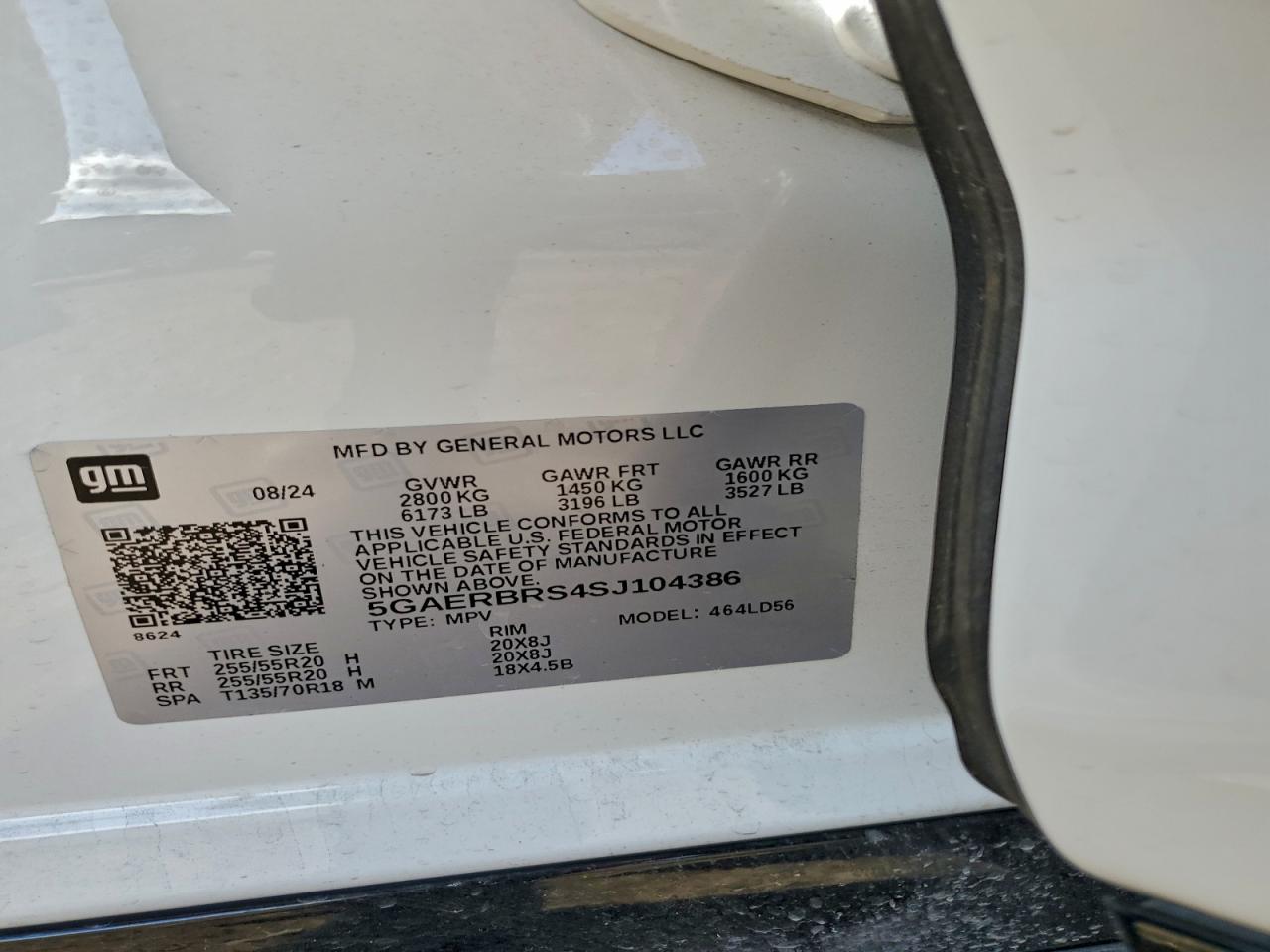 2025 Buick Enclave Sport Touring VIN: 5GAERBRS4SJ104386 Lot: 94370115