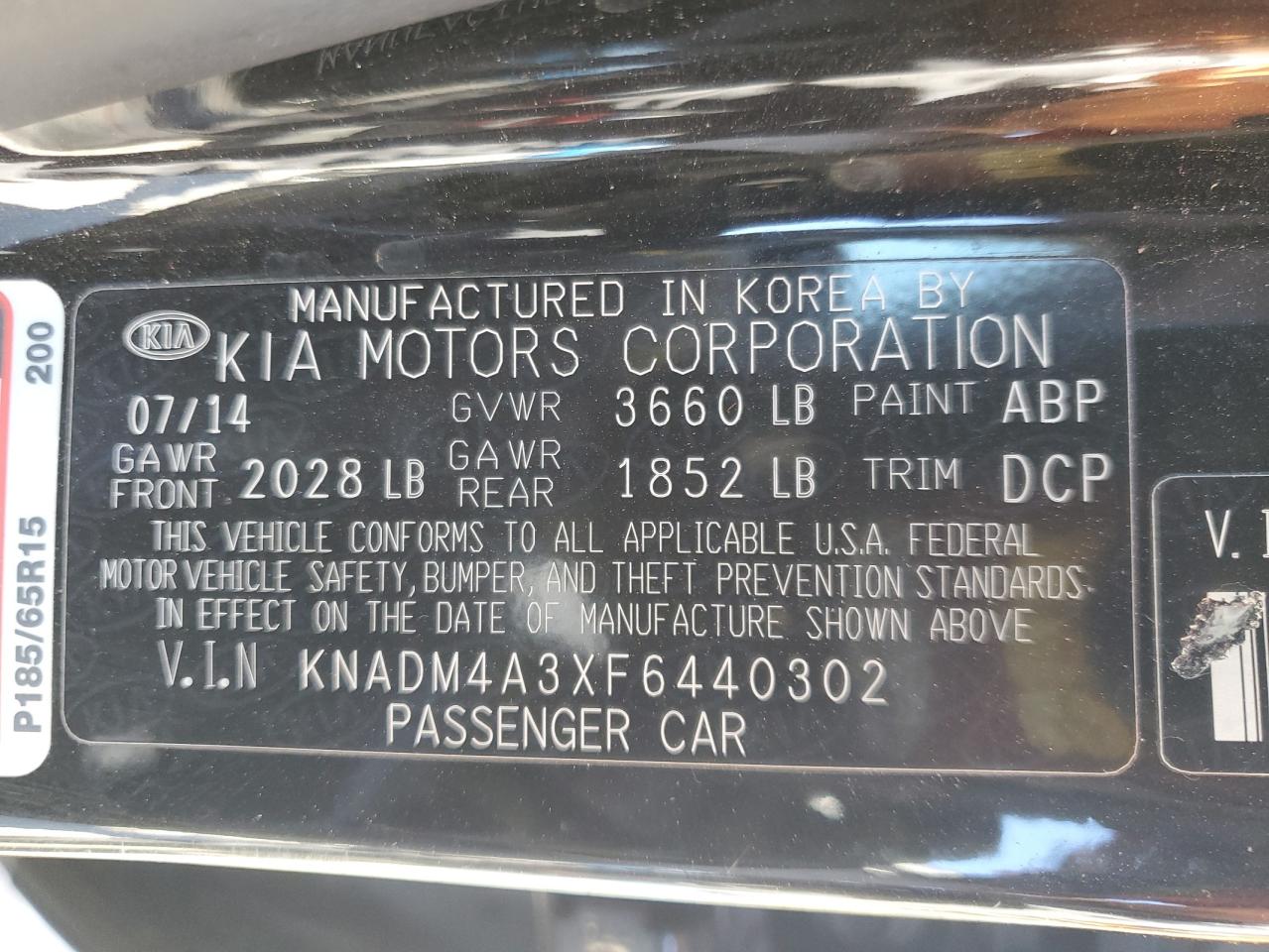 2015 Kia Rio Lx VIN: KNADM4A3XF6440302 Lot: 91302765