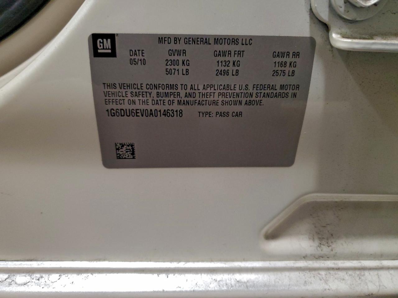 2010 Cadillac Sts VIN: 1G6DU6EV0A0146318 Lot: 93423415