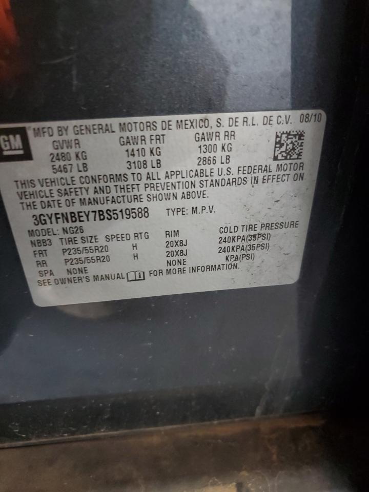 2011 Cadillac Srx Performance Collection VIN: 3GYFNBEY7BS519588 Lot: 91980735