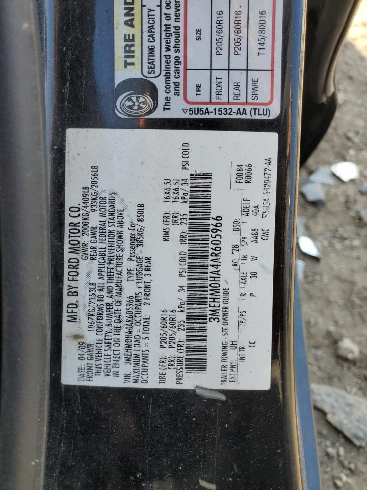 2010 Mercury Milan VIN: 3MEHM0HA4AR605966 Lot: 90347285