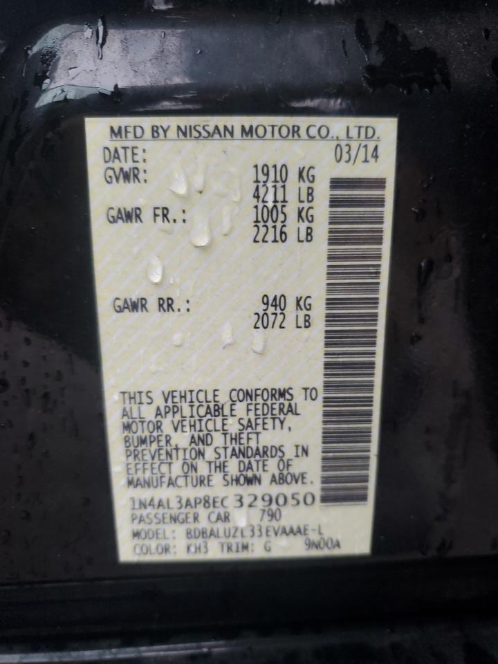 2014 Nissan Altima 2.5 VIN: 1N4AL3AP8EC329050 Lot: 93666765