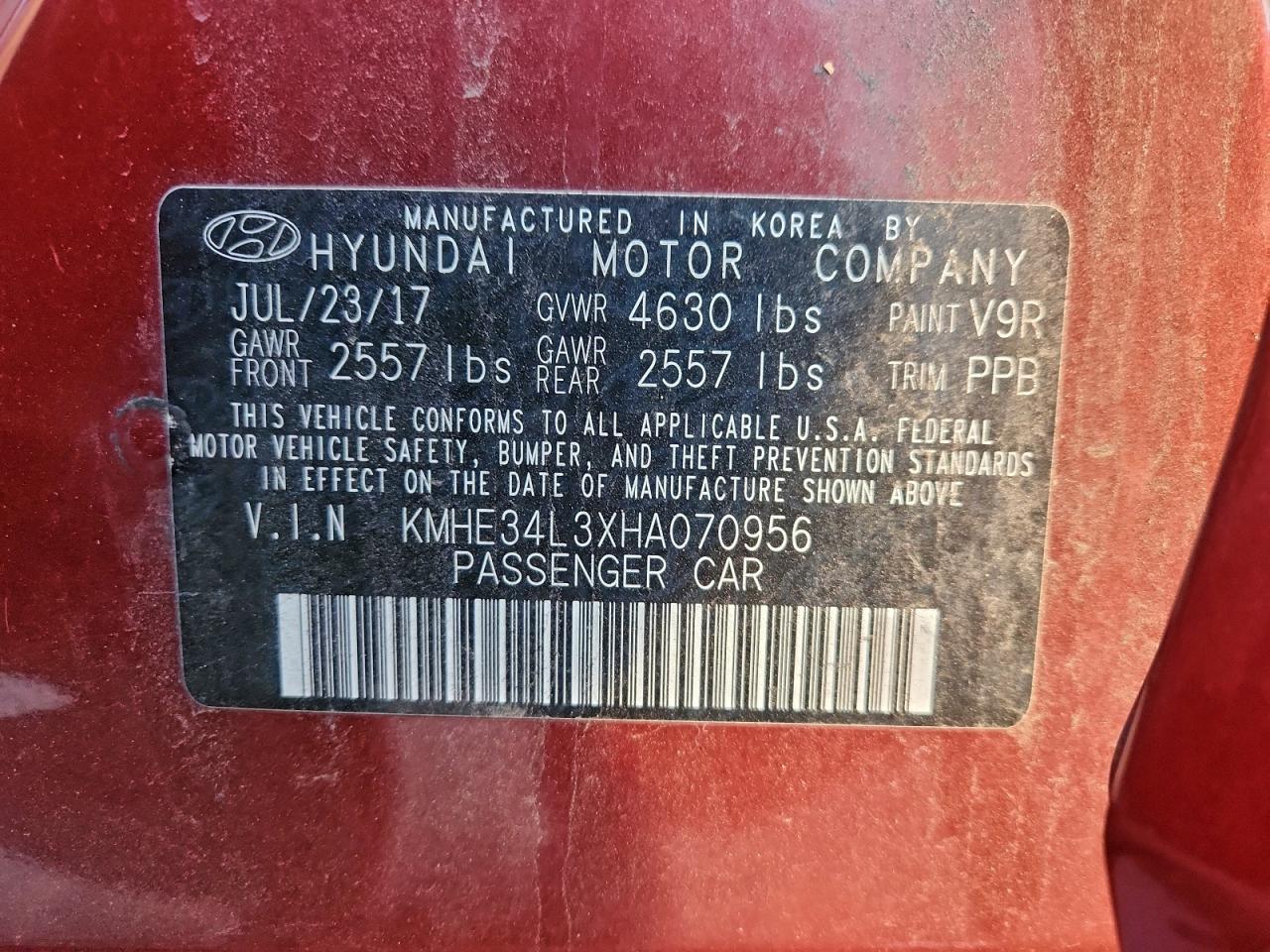 2017 Hyundai Sonata Hybrid VIN: KMHE34L3XHA070956 Lot: 93994555