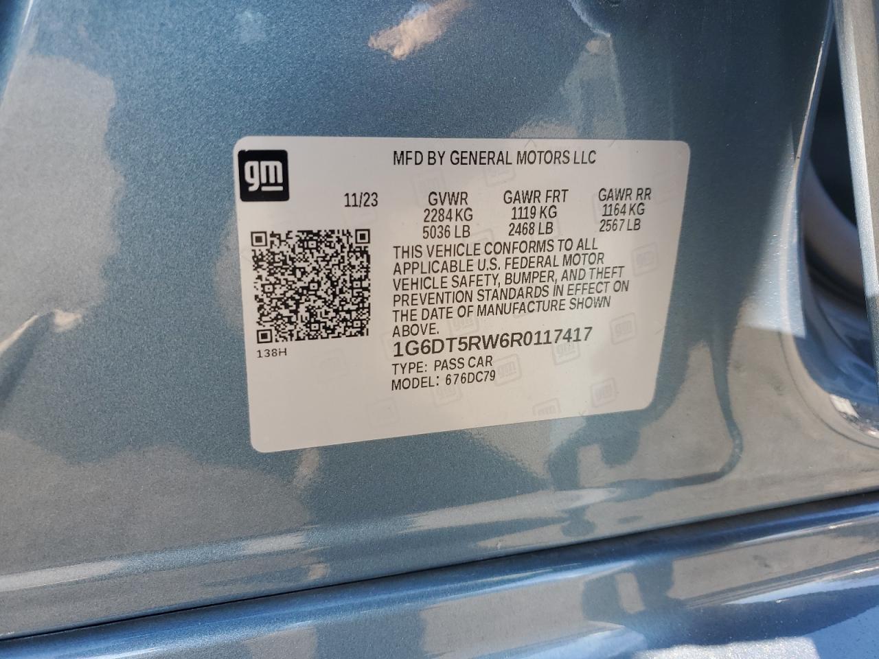 2024 Cadillac Ct5 Premium Luxury VIN: 1G6DT5RW6R0117417 Lot: 93003105