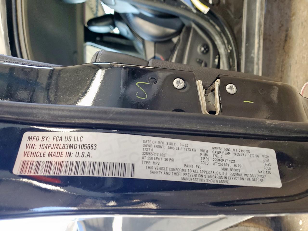 2021 Jeep Cherokee Latitude Plus VIN: 1C4PJMLB3MD105663 Lot: 92101365