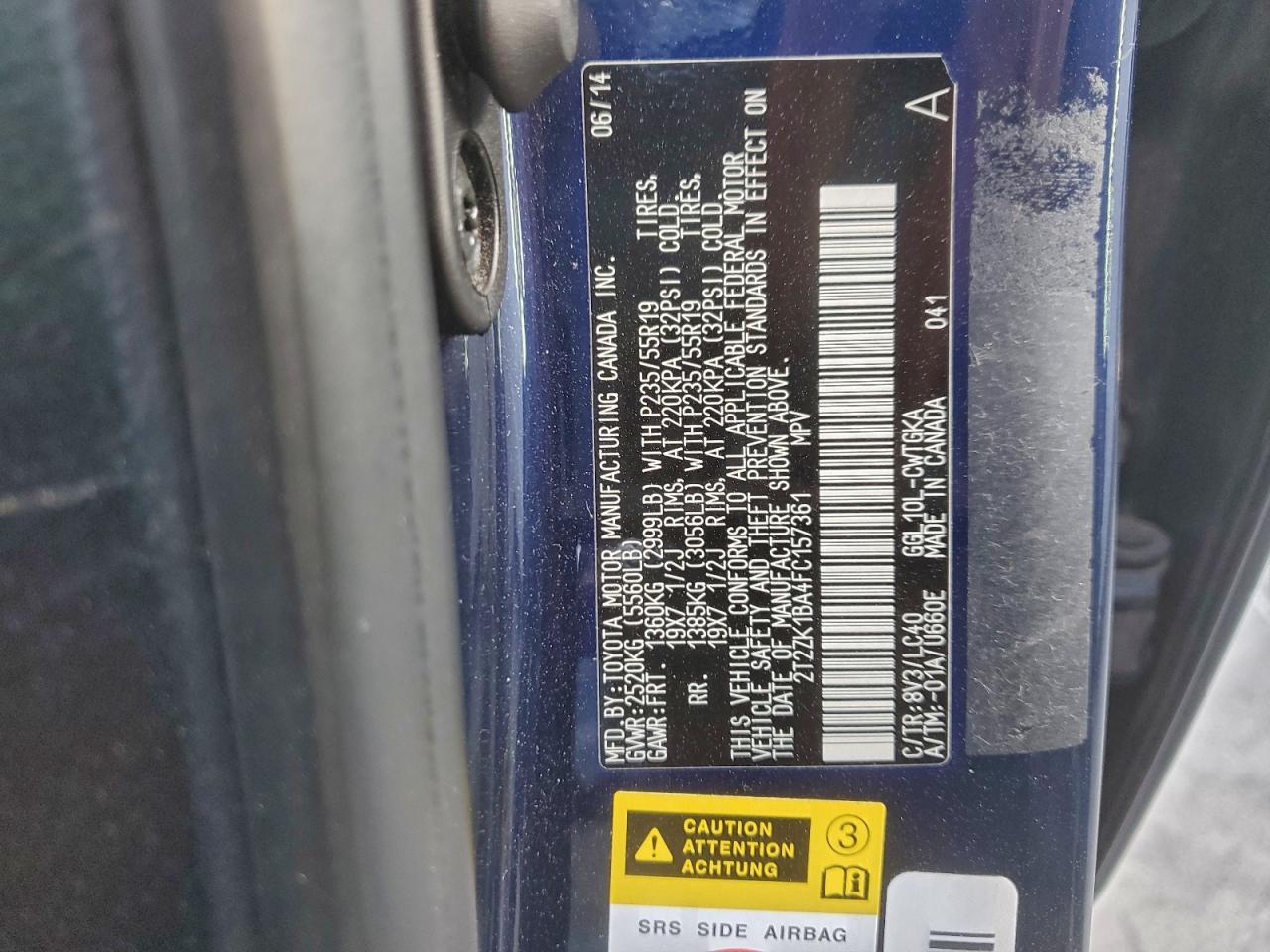 2015 Lexus Rx 350 VIN: 2T2ZK1BA4FC157361 Lot: 92729465