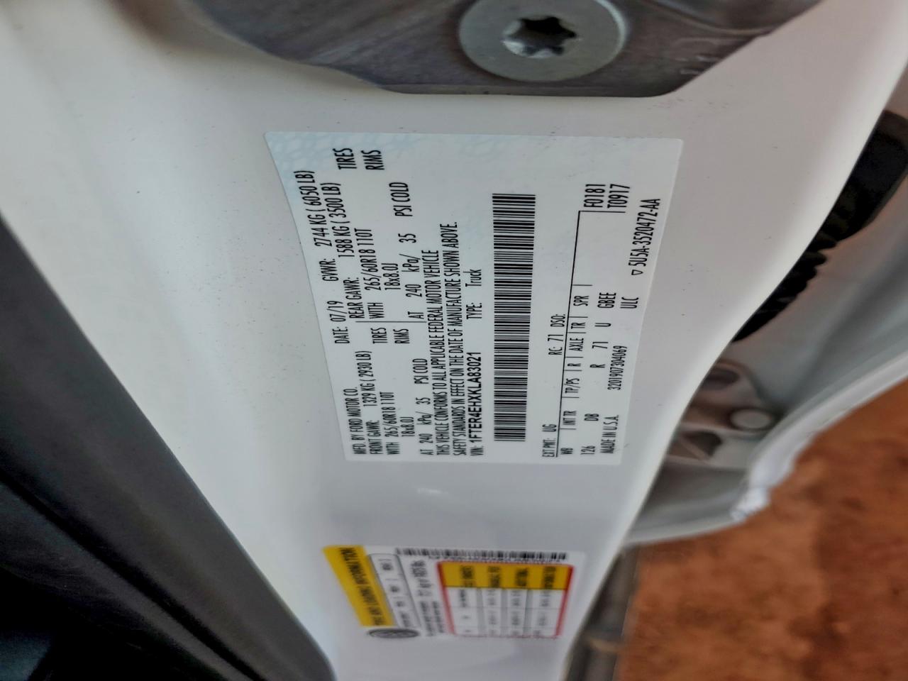 2019 Ford Ranger Xl VIN: 1FTER4EHXKLA83021 Lot: 93645975