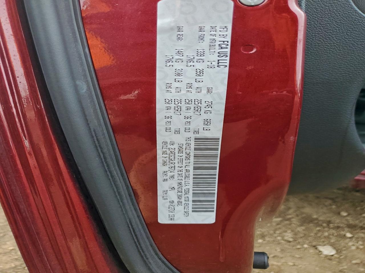 2018 Dodge Grand Caravan Sxt VIN: 2C4RDGCG0JR176714 Lot: 93734645