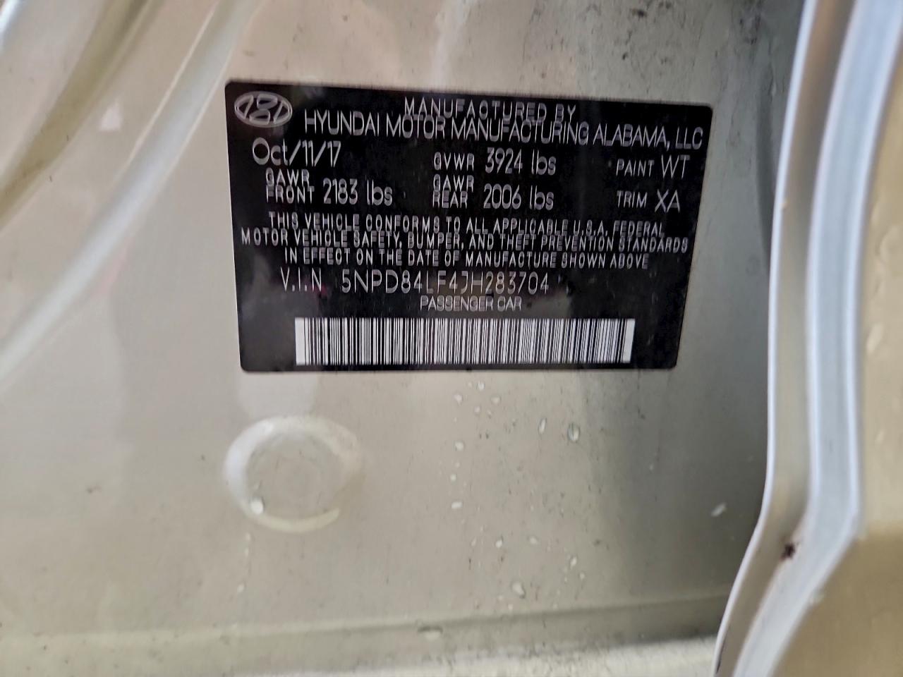2018 Hyundai Elantra Sel VIN: 5NPD84LF4JH283704 Lot: 93784925