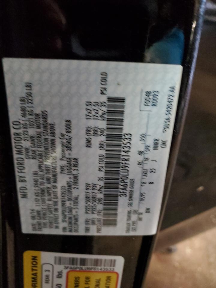 2015 Ford Fusion Se Hybrid VIN: 3FA6P0LU9FR143533 Lot: 90912735