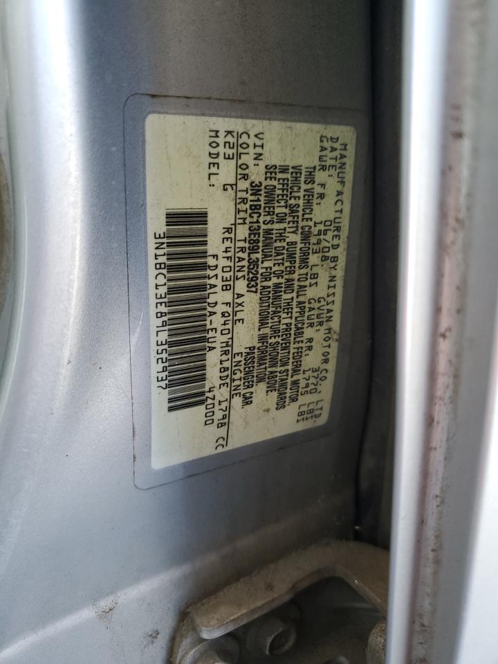 2009 Nissan Versa S VIN: 3N1BC13E89L352937 Lot: 93225715