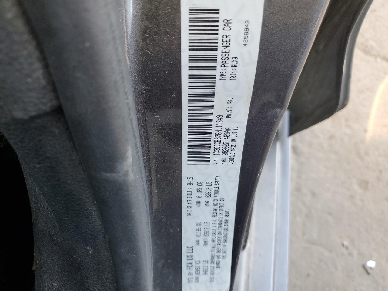 2016 Chrysler 200 S VIN: 1C3CCCBB7GN111649 Lot: 91284505