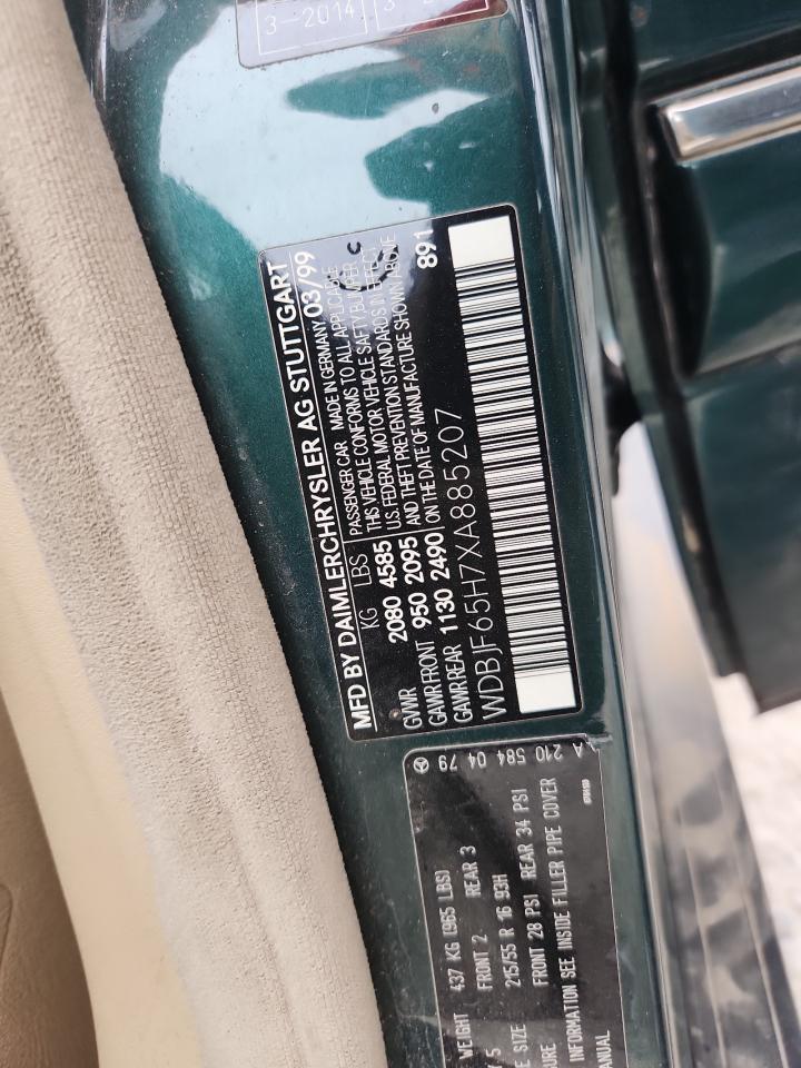 1999 Mercedes-Benz E 320 VIN: WDBJF65H7XA885207 Lot: 93749435