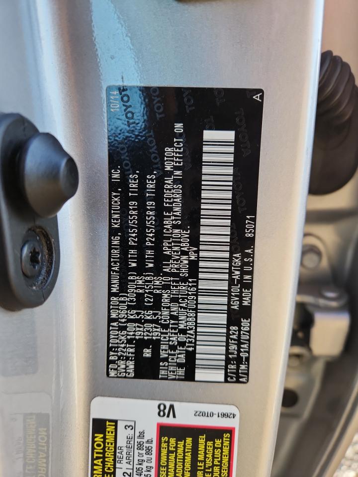 2015 Toyota Venza Le VIN: 4T3ZA3BB8FU091611 Lot: 93623205