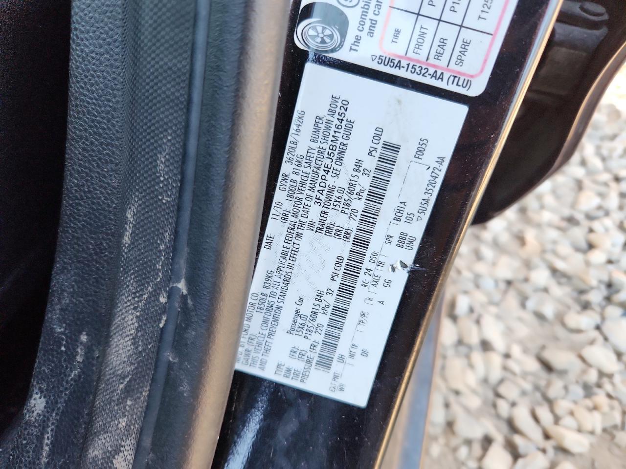 2011 Ford Fiesta Se VIN: 3FADP4EJ5BM164520 Lot: 91451515