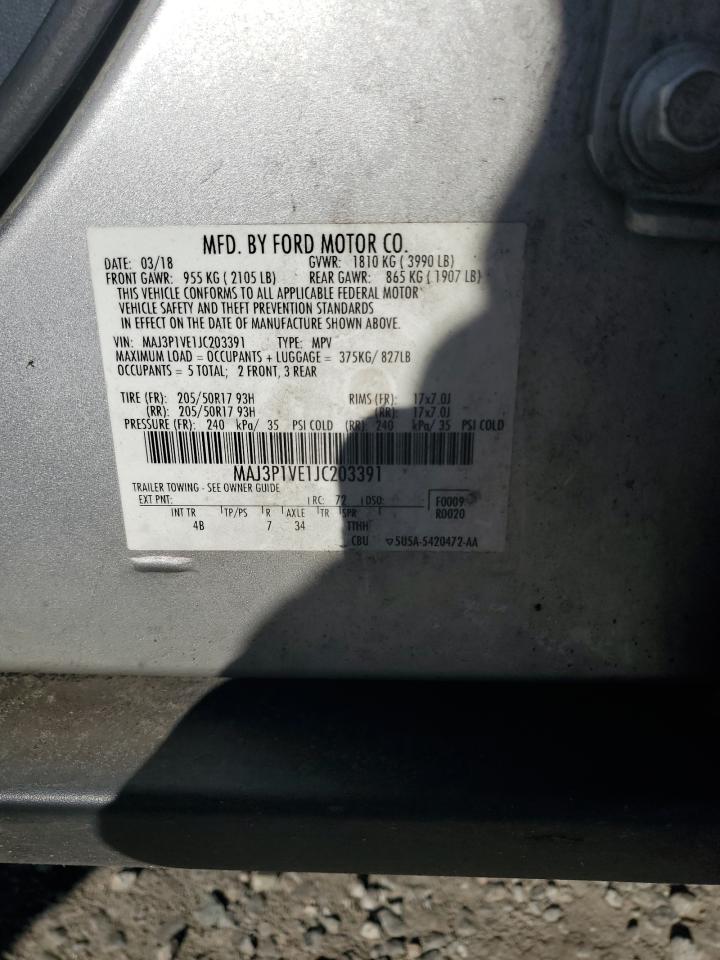 2018 Ford Ecosport Titanium VIN: MAJ3P1VE1JC203391 Lot: 92210435