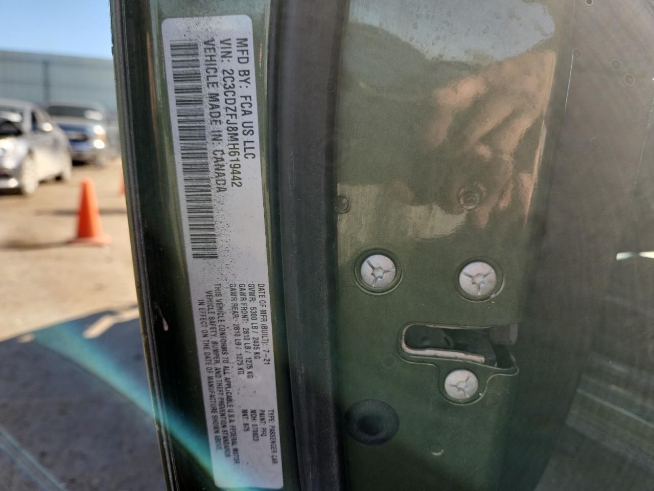 2021 Dodge Challenger R/T Scat Pack VIN: 2C3CDZFJ8MH619442 Lot: 91661495