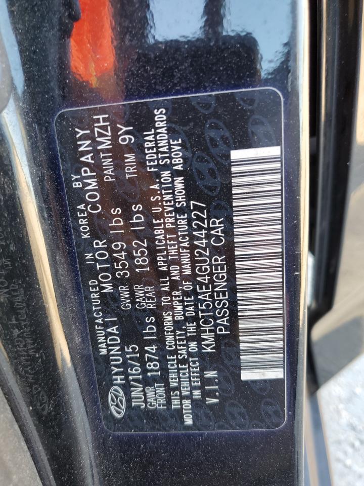 2016 Hyundai Accent Se VIN: KMHCT5AE4GU244227 Lot: 93410755