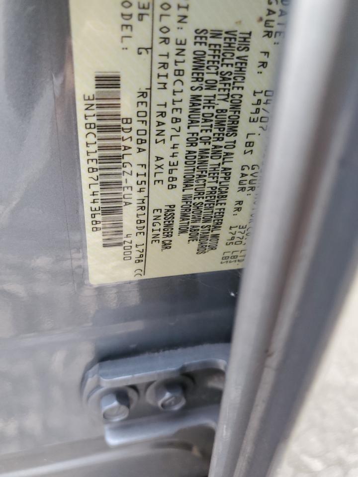 2007 Nissan Versa S VIN: 3N1BC11E87L443688 Lot: 91818555