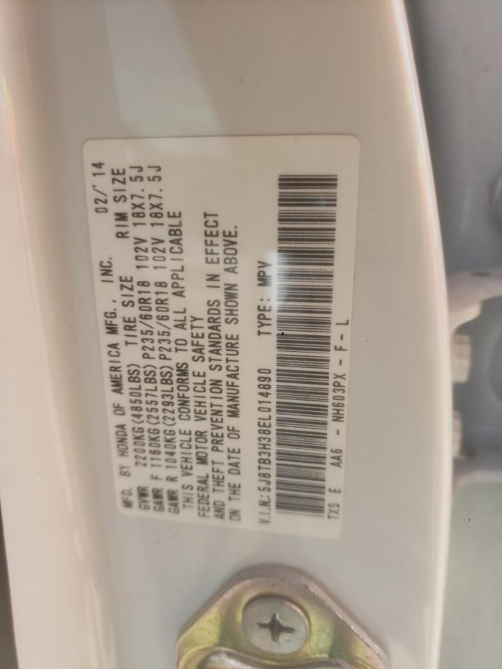 2014 Acura Rdx VIN: 5J8TB3H38EL014890 Lot: 93103835