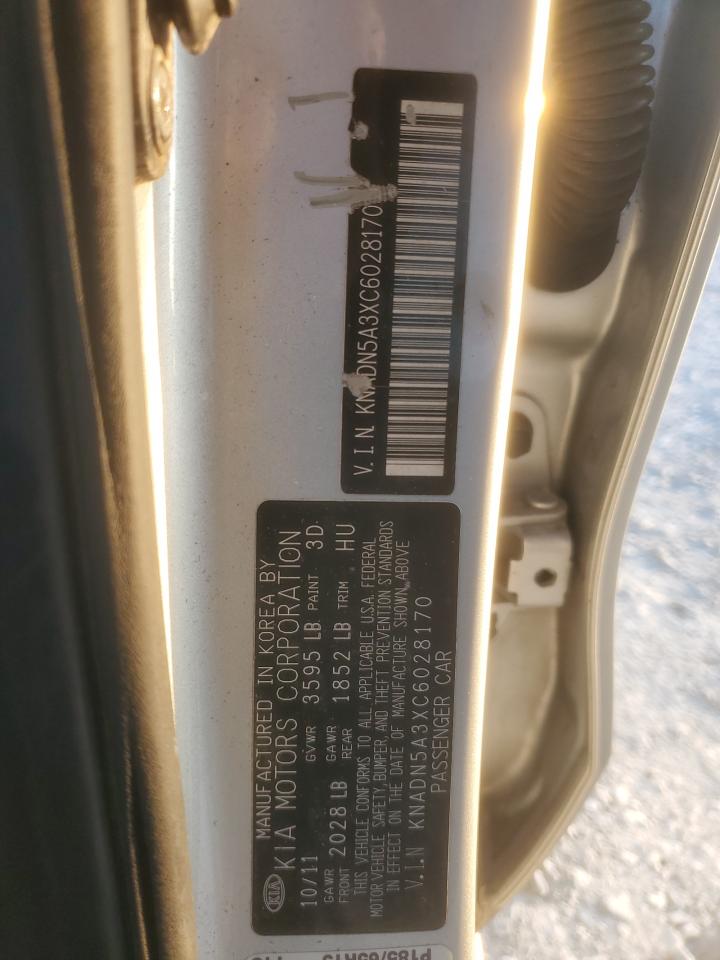 2012 Kia Rio Ex VIN: KNADN5A3XC6028170 Lot: 93291965