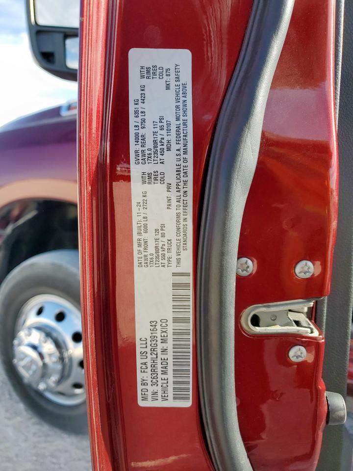 2024 Ram 3500 Big Horn VIN: 3C63RRHL2RG391643 Lot: 92951255