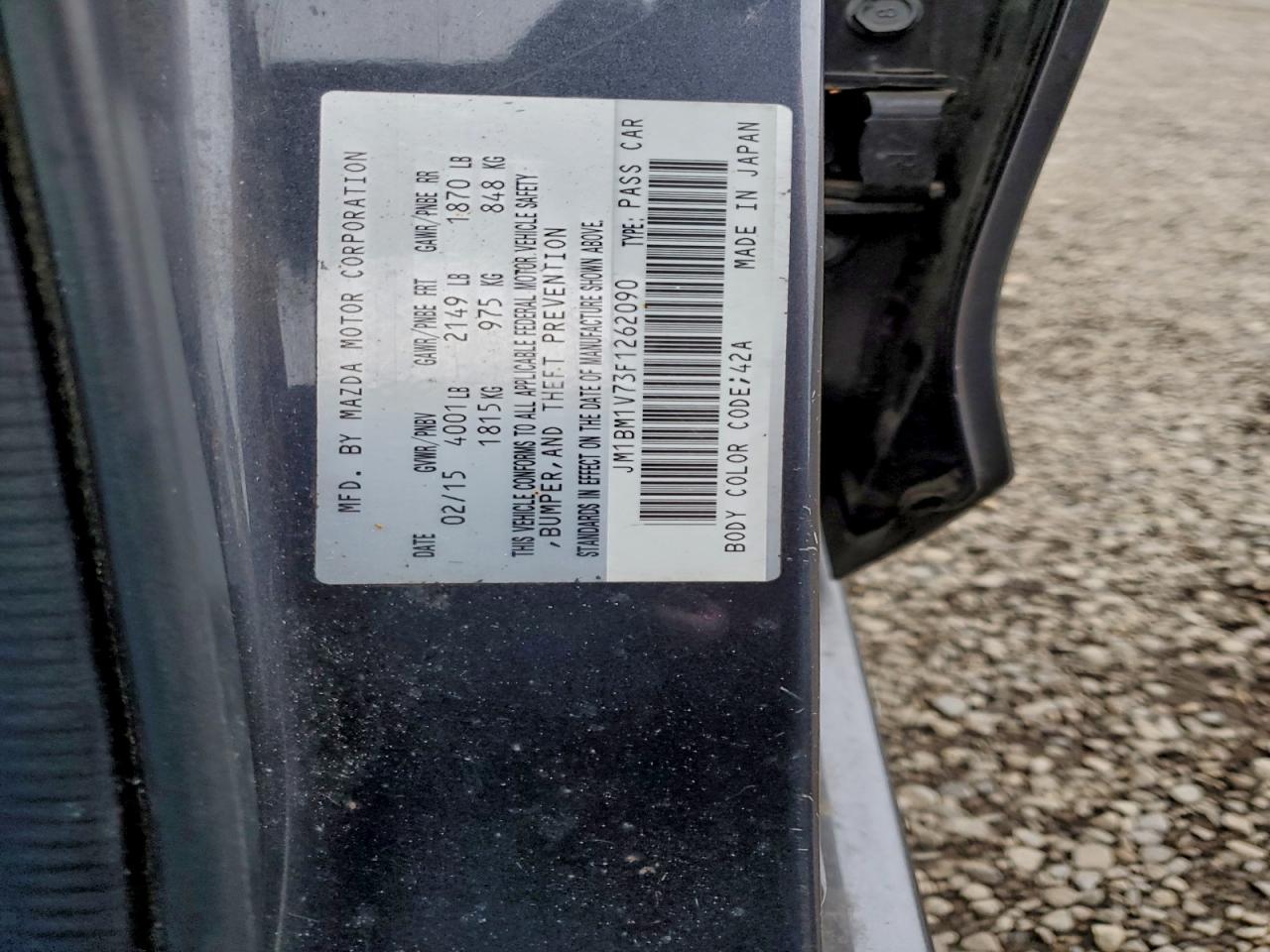 2015 Mazda 3 Touring VIN: JM1BM1V73F1262090 Lot: 93627175