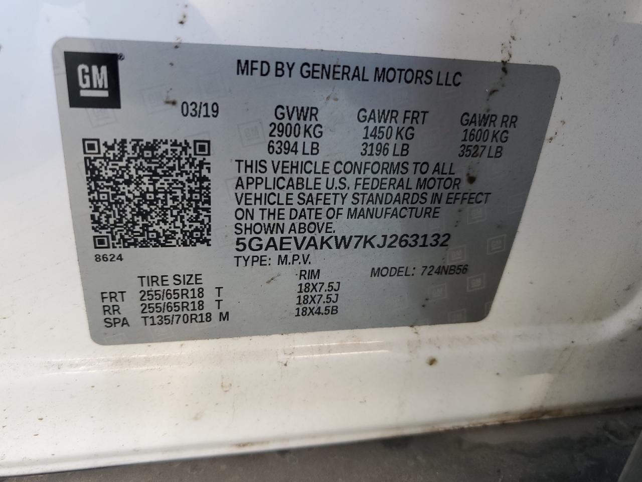 2019 Buick Enclave Essence VIN: 5GAEVAKW7KJ263132 Lot: 93264875