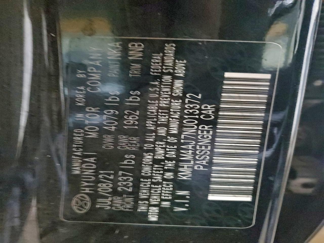 2022 Hyundai Elantra Blue VIN: KMHLM4AJ7NU013372 Lot: 93539265