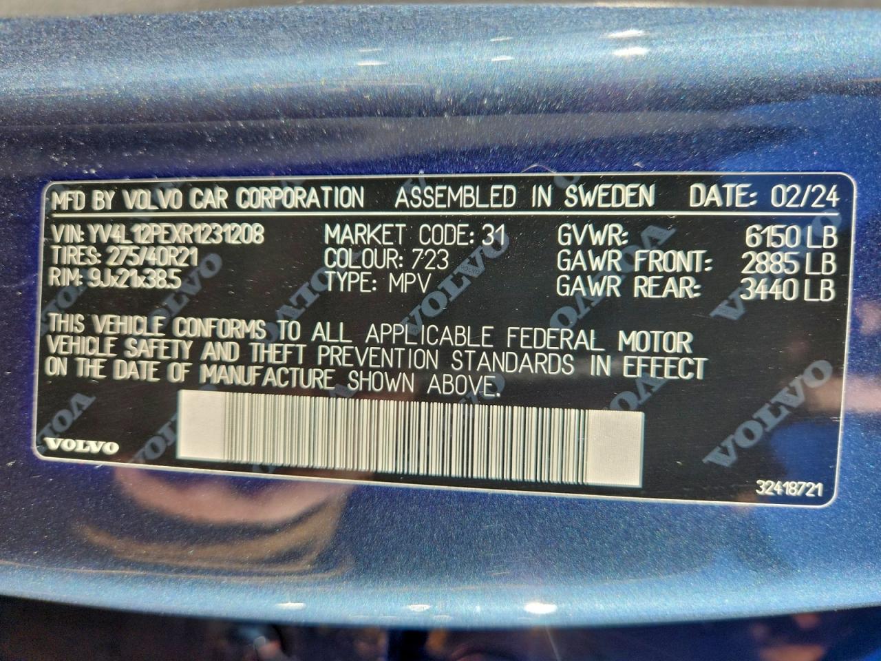 2024 Volvo Xc90 Plus VIN: YV4L12PEXR1231208 Lot: 93711685
