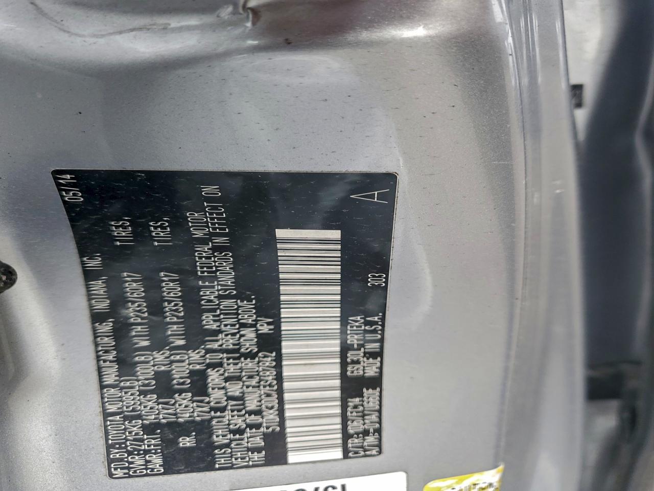 2014 Toyota Sienna Le VIN: 5TDKK3DC7ES487842 Lot: 93931655