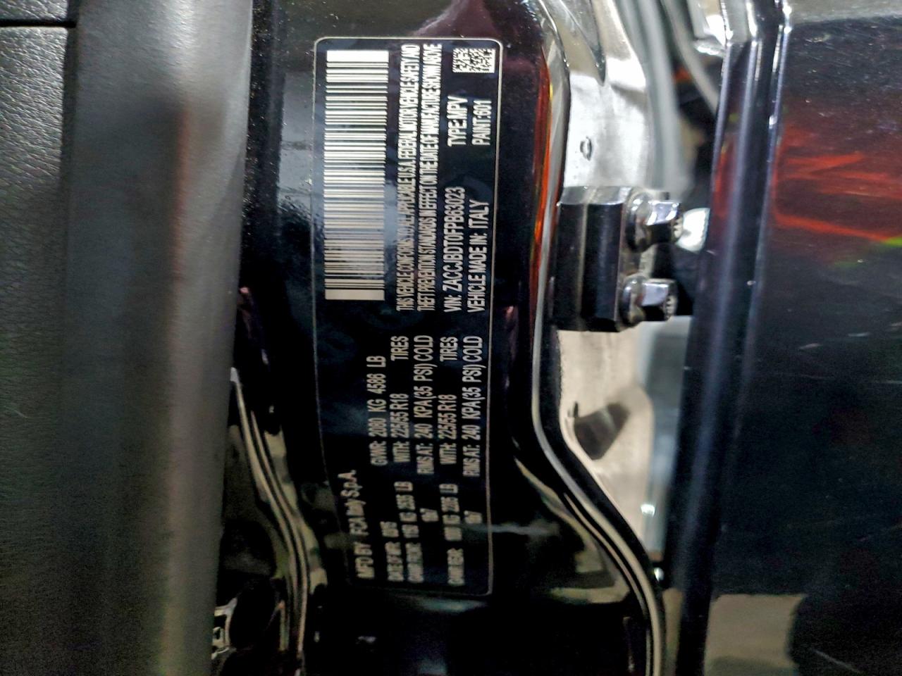 2015 Jeep Renegade Limited VIN: ZACCJBDT0FPB63023 Lot: 94345465