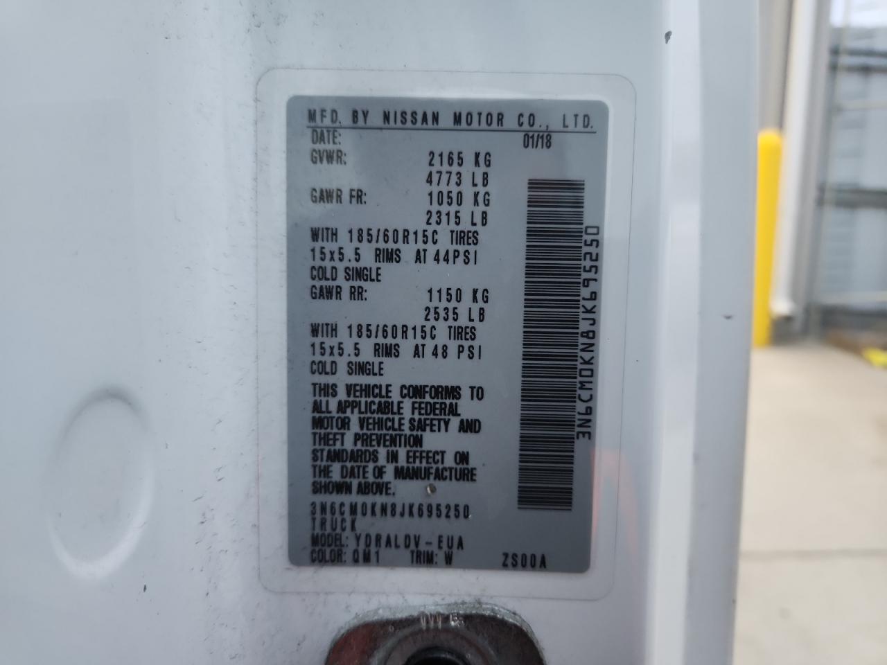 2018 Nissan Nv200 Delivery Van VIN: 3N6CM0KN8JK695250 Lot: 93004775