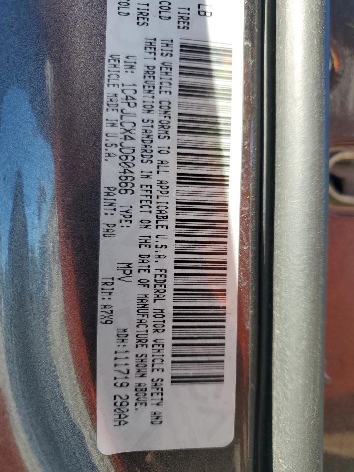 2018 Jeep Cherokee Latitude VIN: 1C4PJLCX4JD604666 Lot: 91784495