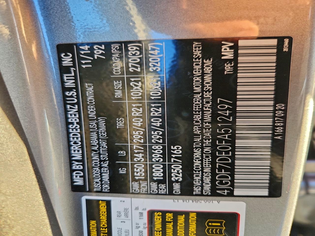 2015 Mercedes-Benz Gl 550 4Matic VIN: 4JGDF7DE0FA512497 Lot: 93968915