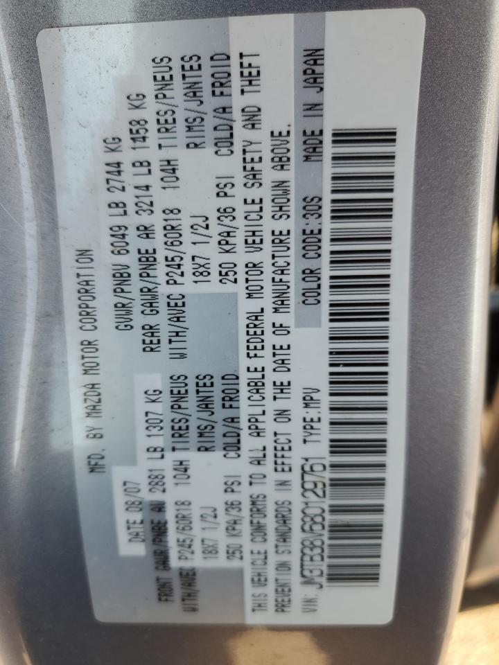 2008 Mazda Cx-9 VIN: JM3TB38V680129761 Lot: 93433955