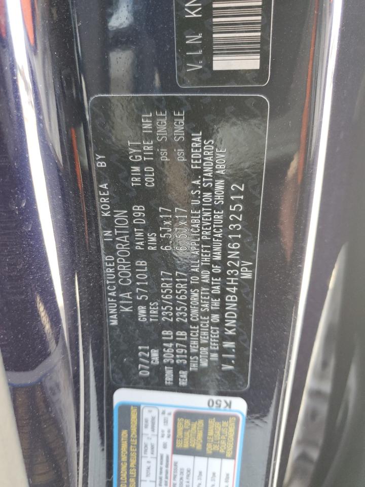 2022 Kia Carnival Lx VIN: KNDNB4H32N6132512 Lot: 93057645