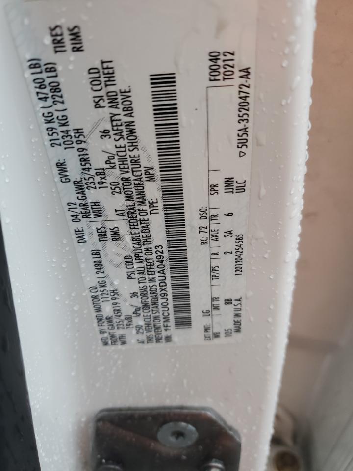 2013 Ford Escape Titanium VIN: 1FMCU0J9XDUA04923 Lot: 91802515