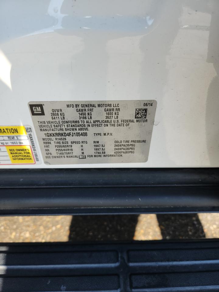 2015 GMC Acadia Slt-1 VIN: 1GKKRRKD4FJ105408 Lot: 92110155