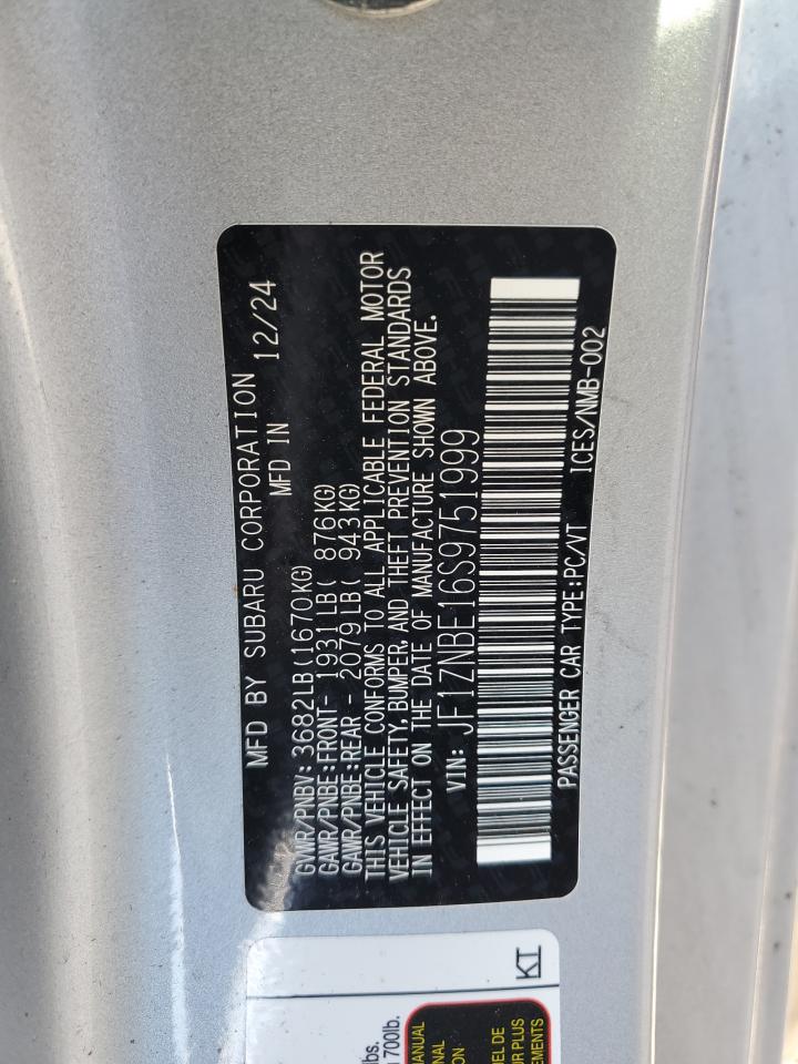 2025 Toyota Gr 86 Premium VIN: JF1ZNBE16S9751999 Lot: 91639425