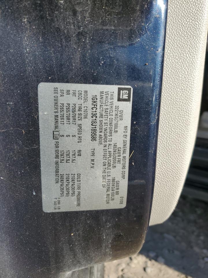 2008 GMC Yukon VIN: 1GKFC13C18J189586 Lot: 91439255