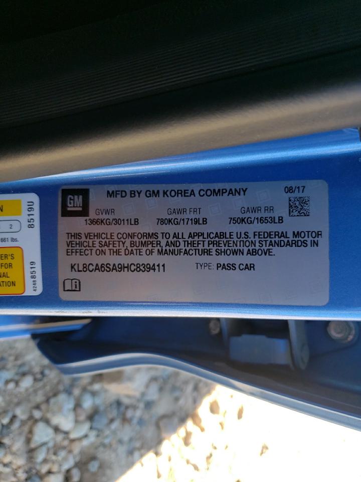 2017 Chevrolet Spark Ls VIN: KL8CA6SA9HC839411 Lot: 91724845